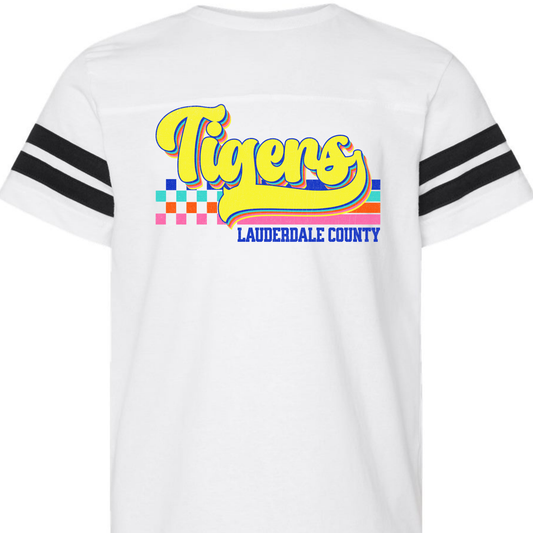 LCHS Tigers Vibrant Checker Script - YOUTH