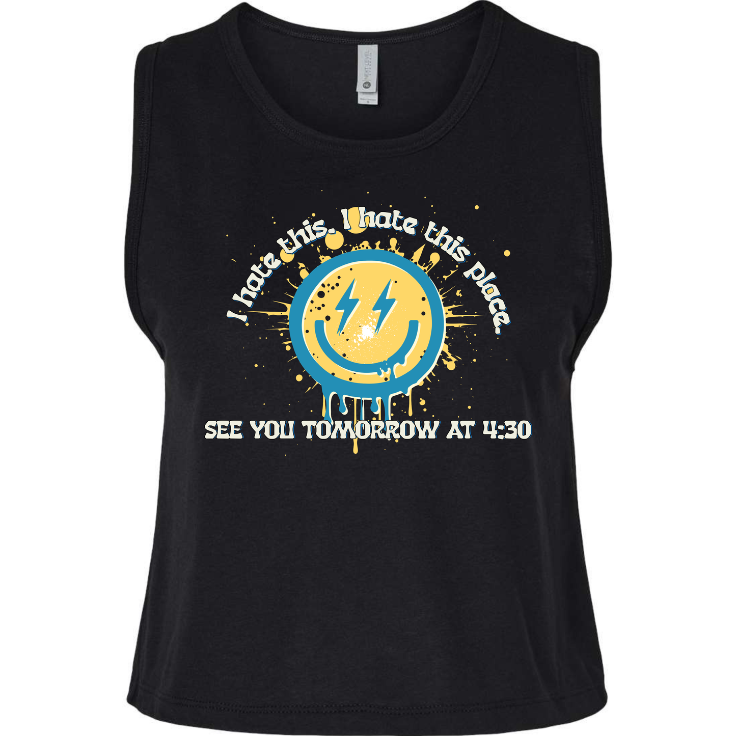 Burn Boot Camp Next Level Black Cropped Tank 5083