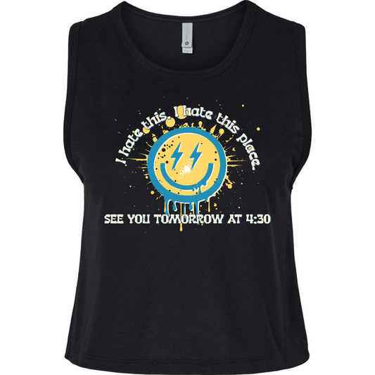 Burn Boot Camp Next Level Black Cropped Tank 5083