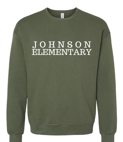 Bella Canvas Sponge Fleece Sweatshirt-Military Green/Johnson Elementary