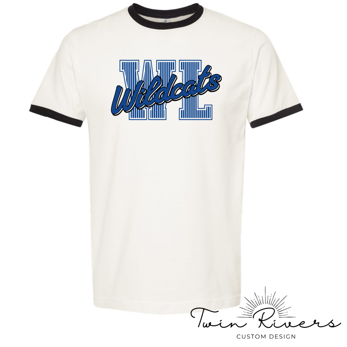 West Limestone Wildcats Striped Varsity Letter Vintage Tees