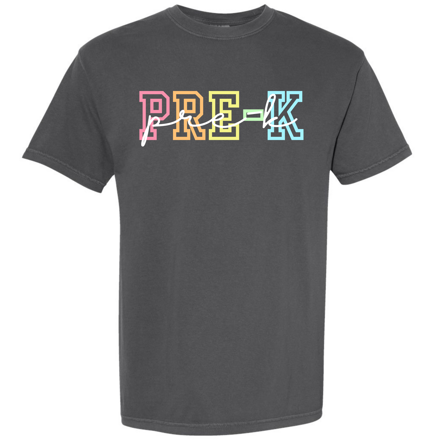 Rainbow Varsity Letter Grade Level Shirts - Pre-K