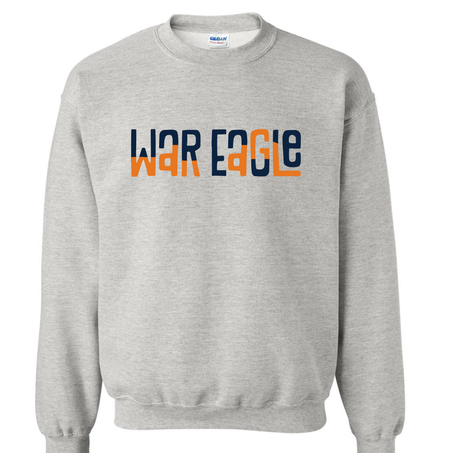 War Eagle Color Block - Gildan Ash Gray Sweatshirt