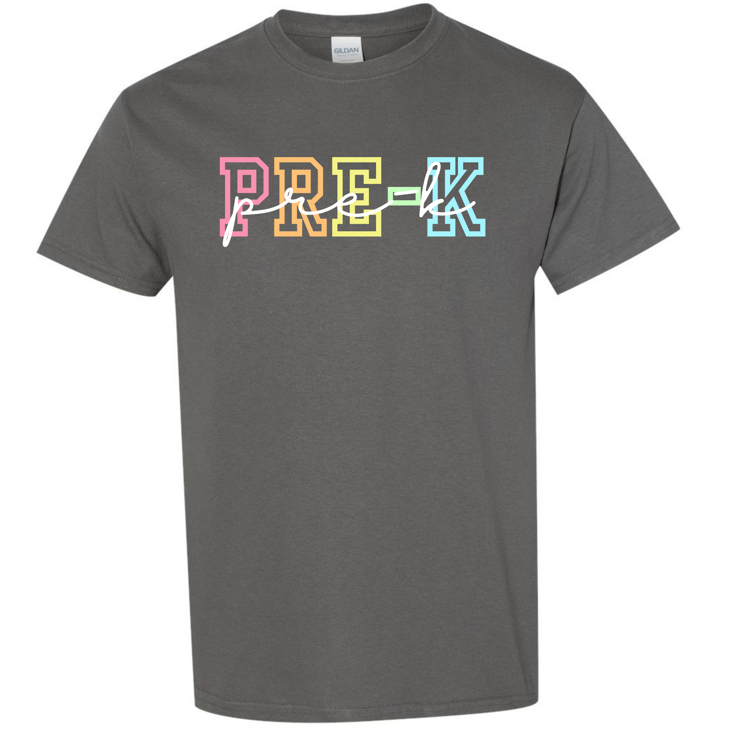 Rainbow Varsity Letter Grade Level Shirts - Pre-K