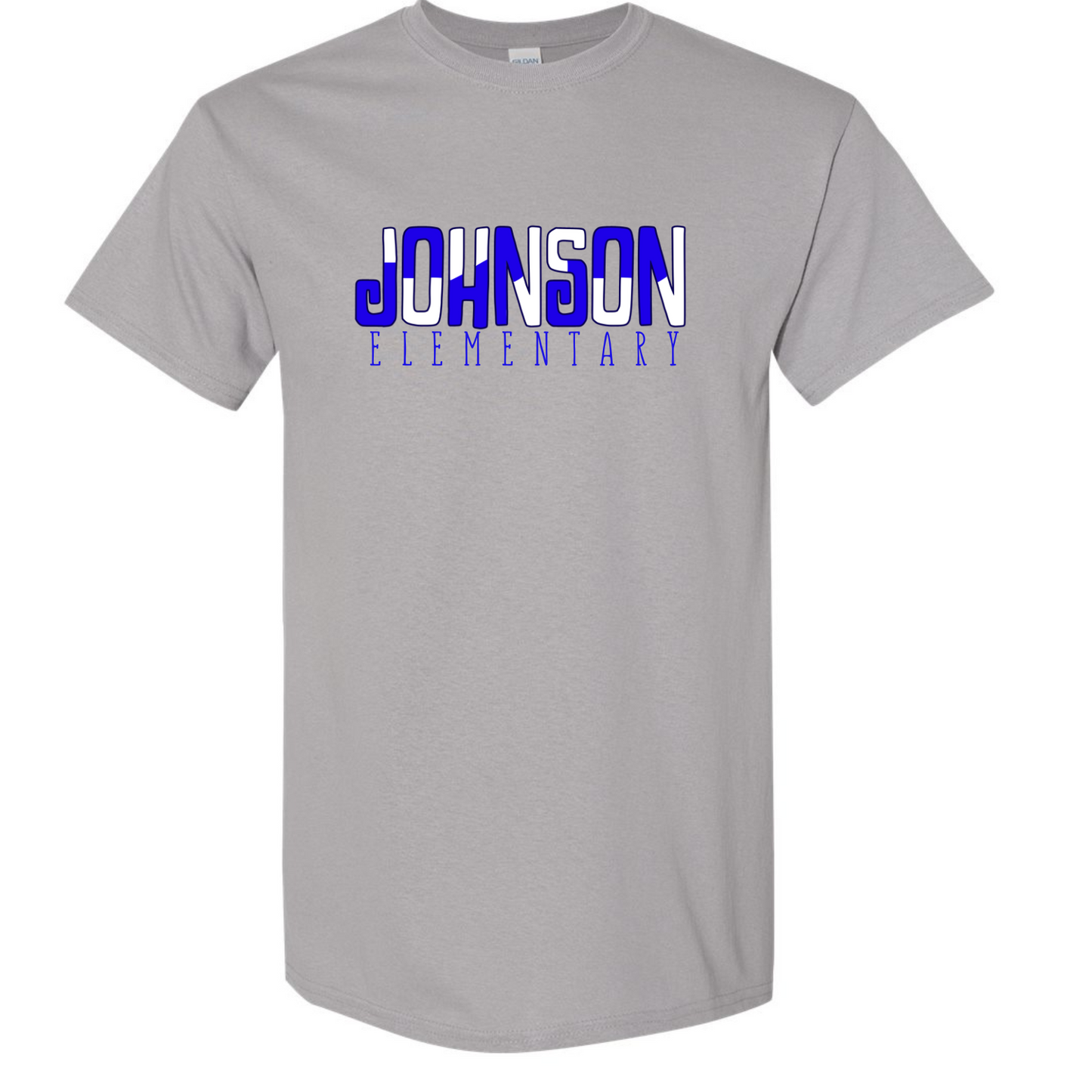 Johnson Elementary Color Block - Gildan Gravel Tee